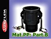 CAMLOCK AND GROOVE FITTINGS TYPE B-MAT. POLYPROPYLENE